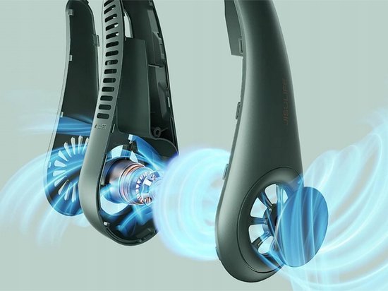 Draagbare Nekventilator Groen – Draadloos & Oplaadbaar – Bladloos Design – 3000mAh Batterij – 3 Standen