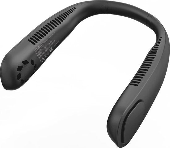 Draagbare Nekventilator Zwart – Draadloos & Oplaadbaar – Bladloos Design – 3000mAh Batterij – 3 Standen
