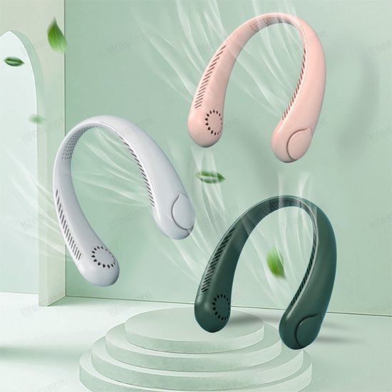Draagbare Nekventilator Roze – Draadloos & Oplaadbaar – Bladloos Design – 3000mAh Batterij – 3 Standen