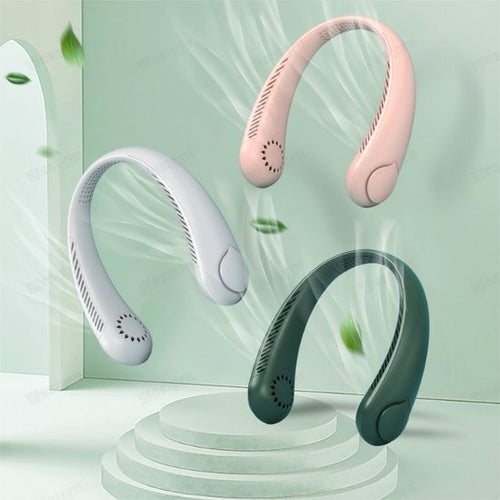 Draagbare Nekventilator Roze – Draadloos & Oplaadbaar – Bladloos Design – 3000mAh Batterij – 3 Standen