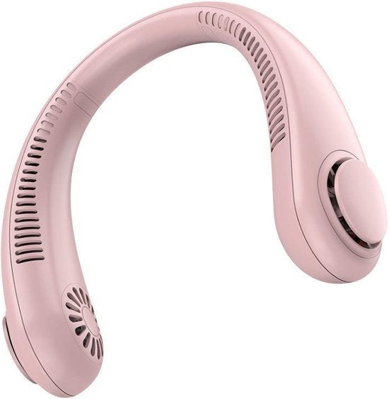 Draagbare Nekventilator Roze – Draadloos & Oplaadbaar – Bladloos Design – 3000mAh Batterij – 3 Standen