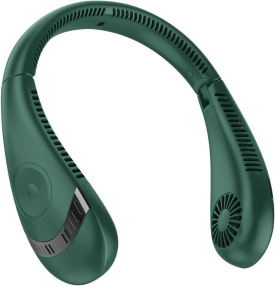 Nekventilator Deluxe Groen– Draadloos & Oplaadbaar – 5000mAh Batterij – LED Display – 5 Standen